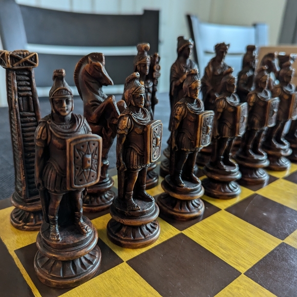Carved Bone Chess Set From Italy - Picture 4 of 10